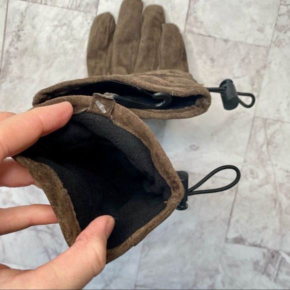 HUDSON’S BAY 100% Brown Leather Winter Gloves - Size M/L - Picture 3 of 4
